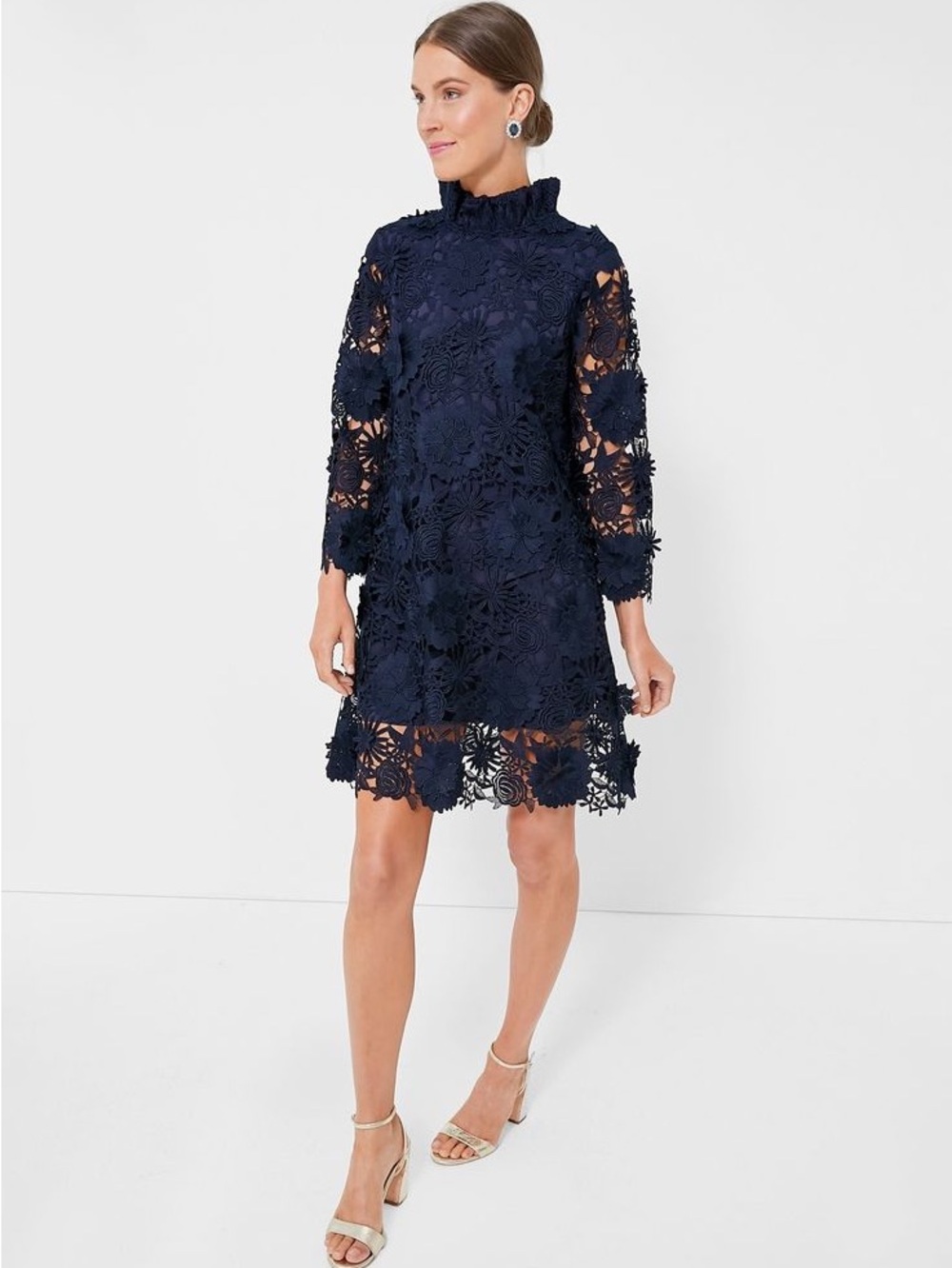 TUCKERNUCK Navy Guipure Lace Daphne Dress Small